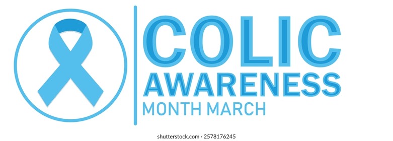 Colic awareness Month. March. Vector illustration. Design element for banner, poster or card.