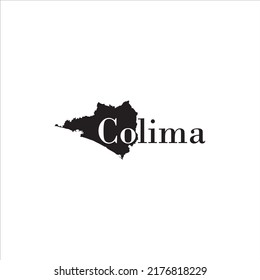 Colima Map Black Lettering Design On Stock Vector (Royalty Free ...