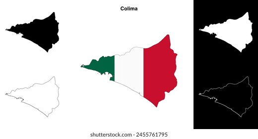 Conjunto de mapas esquemáticos de Colima