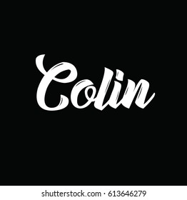 colin, text design. Vector calligraphy. Typography poster. Usable as background.