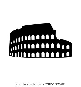 Coliseum amphitheater in Rome flat vector icon