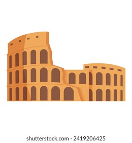 Coliseum capital icon cartoon vector. Outdoor battle. Stage old field