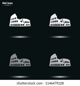 Coliseum flat grayscale vector icon.