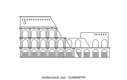 Coliseum flat outline icon on white background, vector eps10 illustration