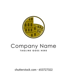 coliseum landmark icon logo template
