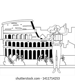 Coliseum landmark in Rome design