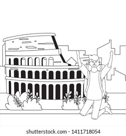Coliseum landmark in Rome design