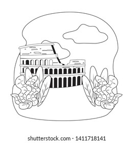 Coliseum landmark in Rome design