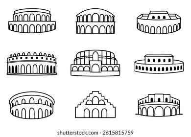 Coliseum Line Art Illustration Elegant Design for Artistic Display