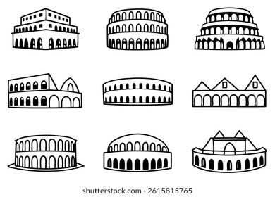 Coliseum Line Art Illustration Elegant Design for Artistic Display
