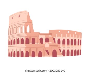 Coliseum in Rome. Italian sightseeing. Vector illustration.