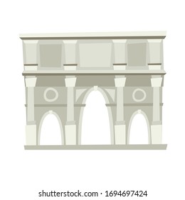 Coliseum, Rome, Italy architecture landmark vector illustration. Rome, old Italian building. Costantino Arch, Ancient architectural monuments. Famous historical landmark. Hand drawn isolated icon
