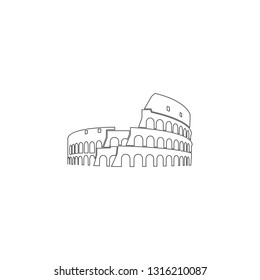 Coliseum in Rome. simple flat vector icon illustration. outline line symbol - editable stroke