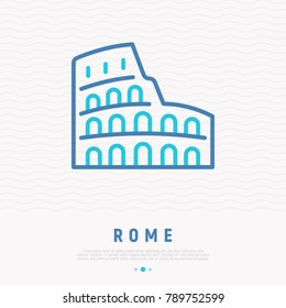 Coliseum thin line icon. Modern vector illustration of Rome landmark.
