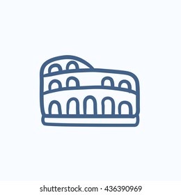 Coliseum vector sketch icon isolated on background. Hand drawn Coliseum icon. Coliseum sketch icon for infographic, website or app.