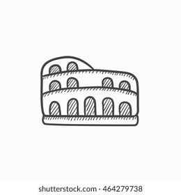 Coliseum vector sketch icon isolated on background. Hand drawn Coliseum icon. Coliseum sketch icon for infographic, website or app.