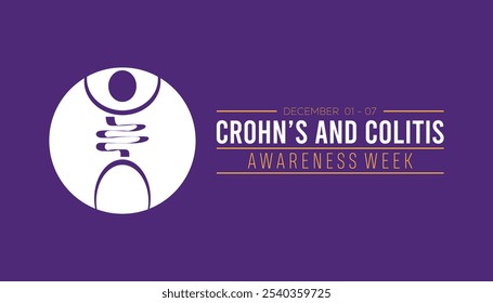 Crohn’s and Colitis Awareness Week is observed every year on December. Medical Healthcare Awareness concept. background, placard, banner template Vector illustration design.