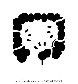 vector de icono de línea de la enfermedad de colitis. signo de la enfermedad de colitis. símbolo de contorno aislado ilustración negra