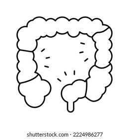 colitis disease line icon vector. colitis disease sign. isolated contour symbol black illustration