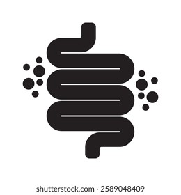 Colitis. Gut constipation icon. Abdominal, bloating vector. Stomach. Gastroenterology for medical design. Health care. Stomach set icon for medical design. Vector illustration
