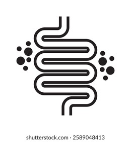 Colitis. Gut constipation icon. Abdominal, bloating vector. Stomach. Gastroenterology for medical design. Health care. Stomach set icon for medical design. Vector illustration
