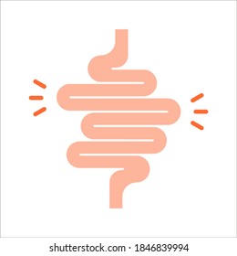 Icono de Colitis en color de fondo blanco editable