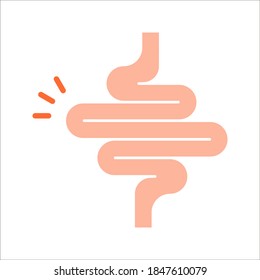 Colitis icon on white background color editable