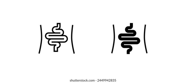 Colitis intestine icon set. Stomach Digestive . Check health bowel Gastroenterology for medical design. Health care 