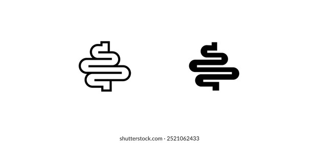 Colitis intestine icon set. Stomach Digestive . Check health bowel Gastroenterology for medical design. Health care