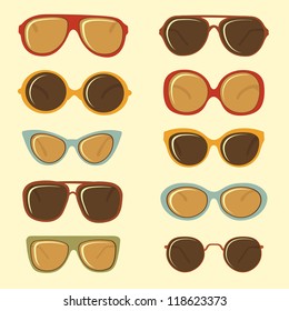 A coll collection of fashionable sunglasses