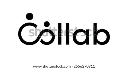 collab typography logo design, letter mark graphic vector concept