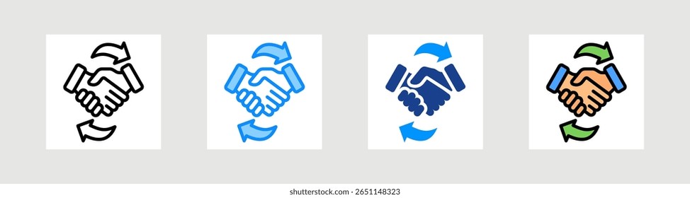 Collaborate Icon Collection Set Multiple Style