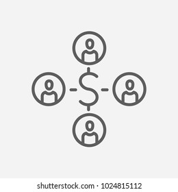 Collaborate icon line symbol. Isolated vector illustration of  icon sign concept for your web site mobile app logo UI design.