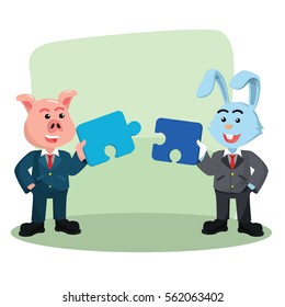 collaborate puzzle illustration design