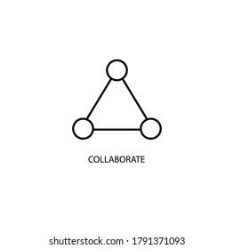 Collaborate simple thin line icon vector illustration