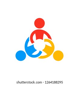 Collaborating teamwork people. Logo Vector