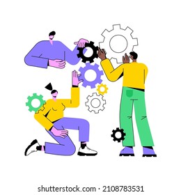 Collaboration abstract concept vector illustration. Working team collaboration, enterprise cooperation, colleagues mutual assistance, business meeting, effective communication abstract metaphor.