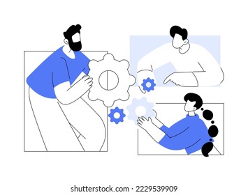 Collaboration abstract concept vector illustration. Working team collaboration, enterprise cooperation, colleagues mutual assistance, business meeting, effective communication abstract metaphor.
