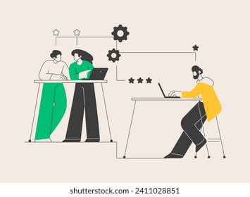 Collaboration abstract concept vector illustration. Working team collaboration, enterprise cooperation, colleagues mutual assistance, business meeting, effective communication abstract metaphor.