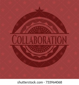 Collaboration badge with red background