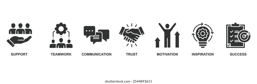 Collaboration Banner Web Icon Vektorgrafik Konzept für Teamarbeit und Zusammenarbeit mit Icon