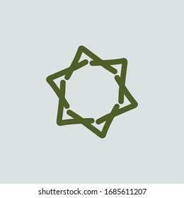 Collaboration between two images into one between a circle and a star. where the circle is inside the star area
