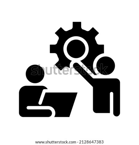 Collaboration black glyph icon. Group cooperation to work on project development. Professional partnership. Silhouette symbol on white space. Solid pictogram. Vector isolated illustration