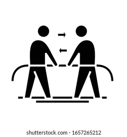 Schwarzes Symbol für Zusammenarbeit, Concept-Illustration, Vektorillustration-Flachsymbol, Bildzeichen.