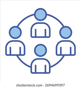 Collaboration Blue Icon Vector Illustration