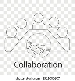 Collaboration business icon creative design. Business idea concept on transparency background. Line vector illustration use for your project.