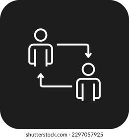 Collaboration Business people icon with black filled line style. communication, share, social, partnership, community, connection, networking. Vector illustration