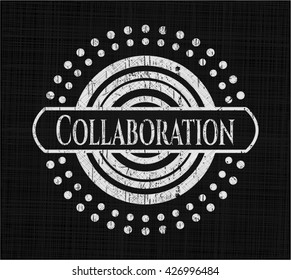 Collaboration Chalkboard-Emblem auf einer Tafel