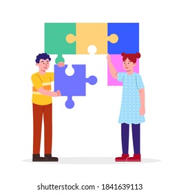 Collaboration Concept Kids Together Illustration