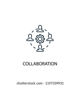 collaboration concept line icon. Simple element illustration. collaboration concept outline symbol design. Can be used for web and mobile UI/UX